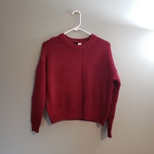 F21 Chunky knit maroon sweater